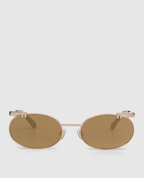 Off-White Золотые очки с логотипом OFF OW2030767458