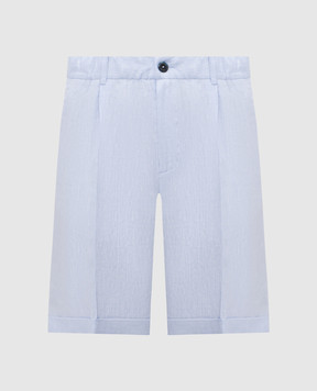 Herno Блакитні шорти з льону з відворотами PT000191U17158