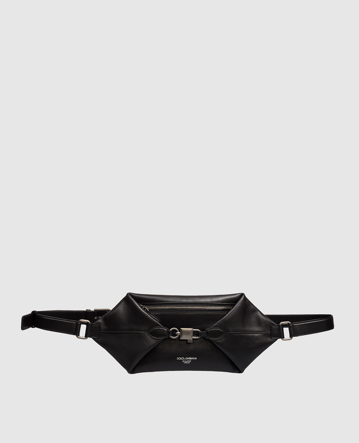 

Черная кожаная поясная сумка Lock, Черный, Поясные сумки