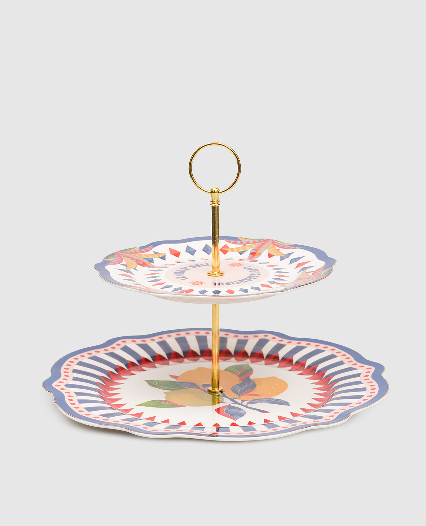 

Фарфоровая двухуровневая фруктовница La Vita E`Bella, Синий, Посуда