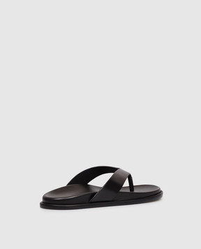 Stuart Weitzman Чорні шкіряні шльопанці MARYKATE SN616