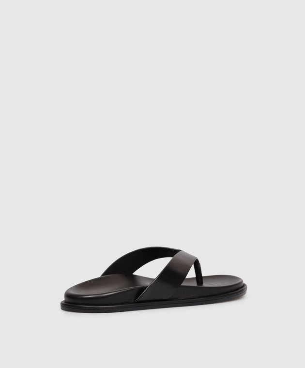 Stuart Weitzman Чорні шкіряні шльопанці MARYKATE SN616 зображення 3