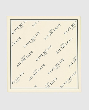 Givenchy Жовта хустка із шовку Shadow з логотипом 710009347010