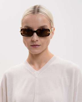 Bottega Veneta Коричневі сонцезахисні окуляри Knot 861357VBL80