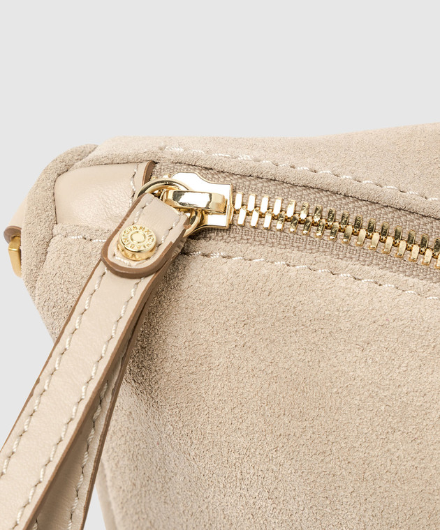 Gianni Chiarini Бежевая замшевая сумка кросс-боди Nora BS10224CMPL изображение 5
