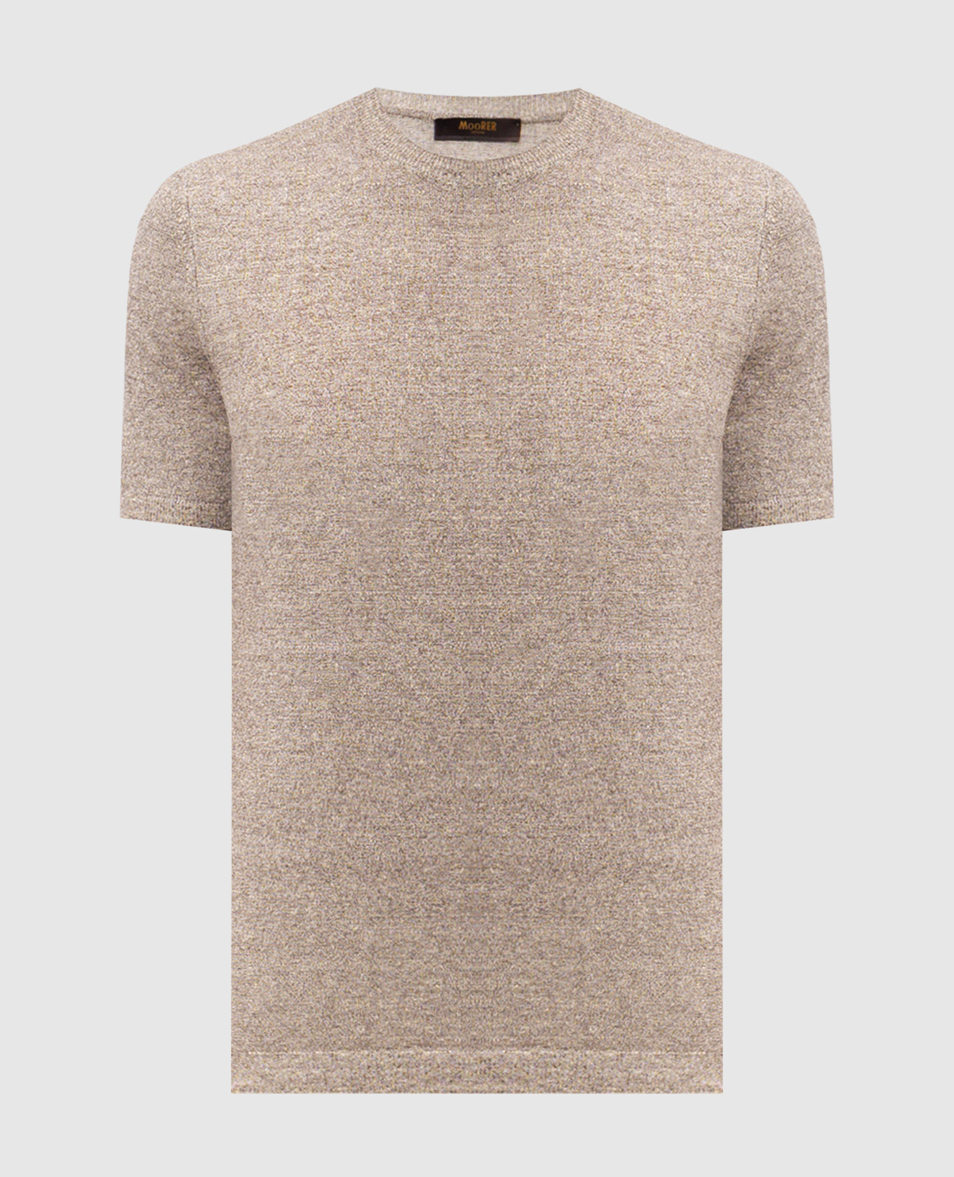 Коричневая меланжевая футболка с леном Jude