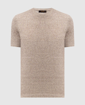 MooRER Коричнева меланжева футболка з льоном Jude JUDEMAG