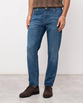 Brunello Cucinelli Синие джинсы с вышивкой эмблемы ME645D3210