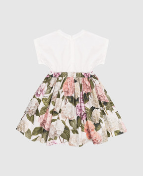 Dolce&Gabbana Дитяча біла сукня в квітковий принт L5JDAUG7PQP36