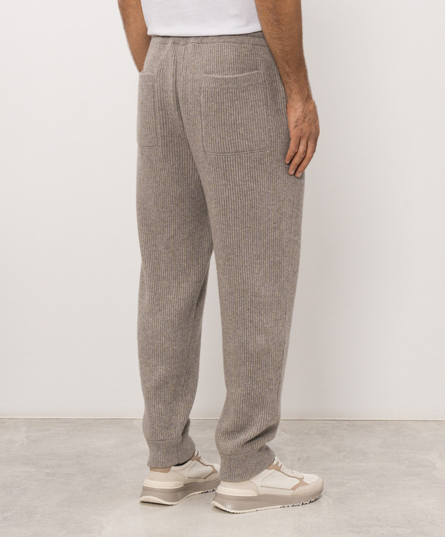 Brunello Cucinelli Бежевые джоггеры из кашемира M22704849G изображение 4