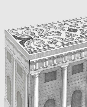 Fornasetti Сіра тумбка Architettura M44X419