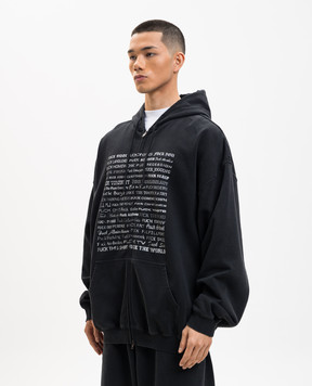 Vetements Чорна спортивна куртка Fuck Everything ME76ZU211BX
