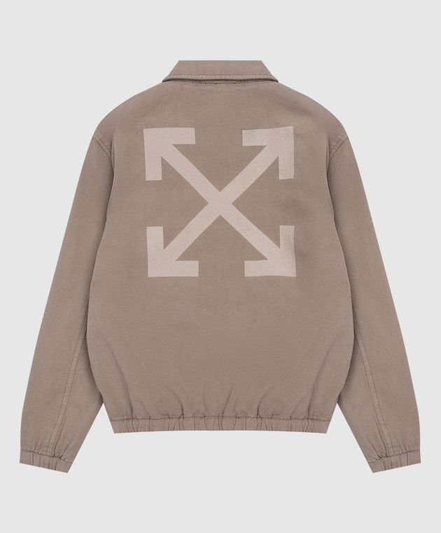 Off-White Дитяча коричнева куртка з нашивкою логотипа 44BEA024S26F001 зображення 2