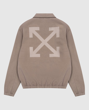 Off-White Дитяча коричнева куртка з нашивкою логотипа 44BEA024S26F001