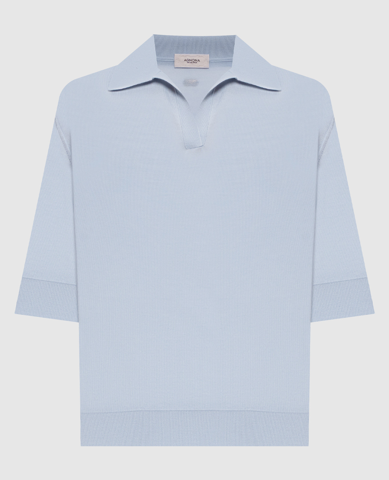 

Голубое поло из шерсти, Голубой, Поло