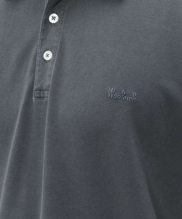 Woolrich Серое поло с вышивкой логотипа CFWOPO0065MRUT1483 изображение 5