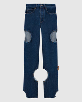 Off-White Синие джинсы Meteor с фигурными вырезами OWYA06AF25DEN002