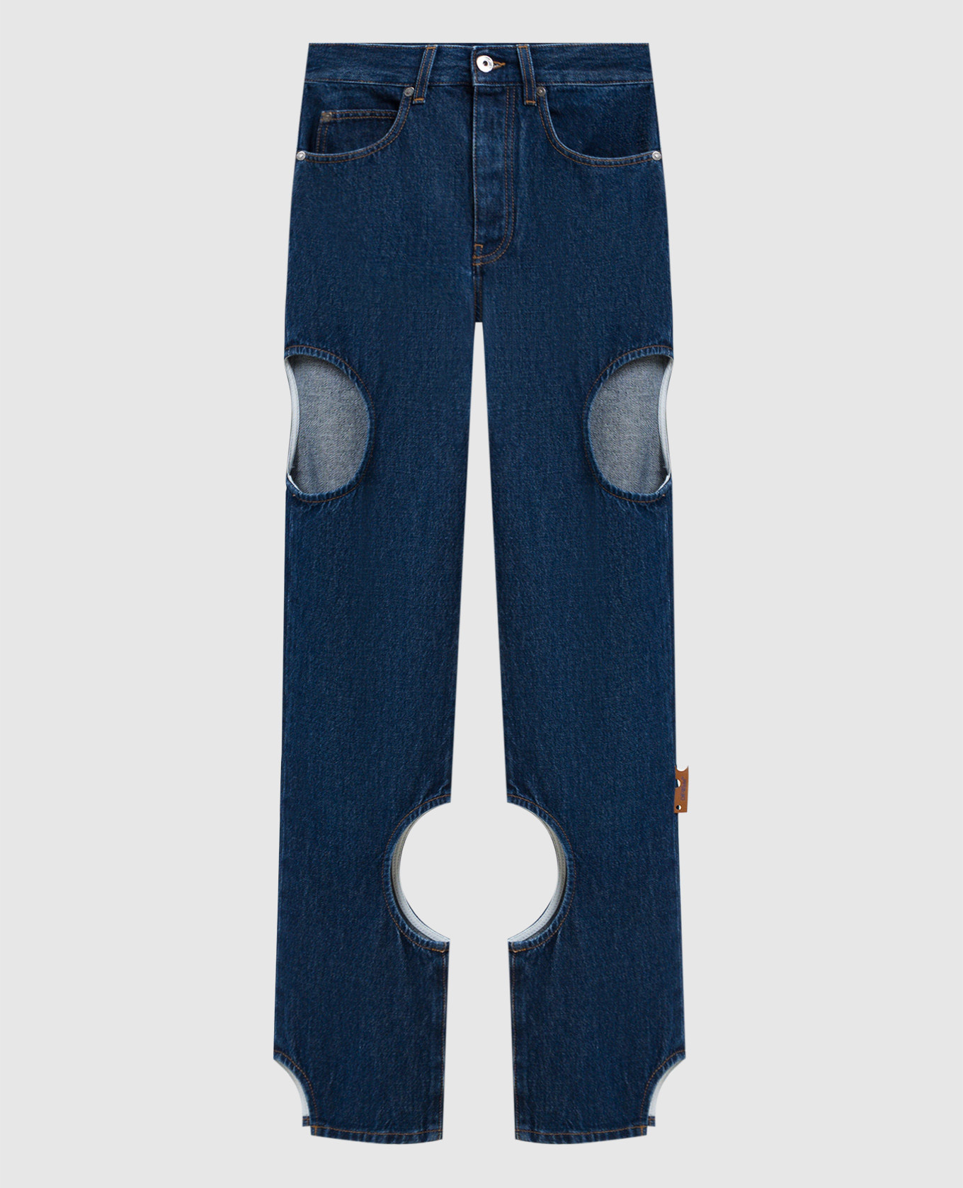 

Синие джинсы Meteor с фигурными вырезами, Синий, Прямые джинсы