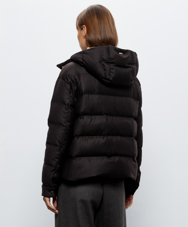 Herno Пуховая коричневая куртка из шерсти и шелка PI002252D33541 изображение 4