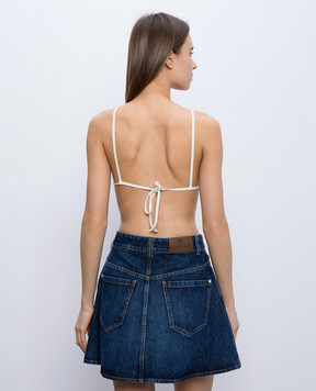 Brunello Cucinelli Коричневый лиф от купальника с цепочкой мониль MQ965VS889