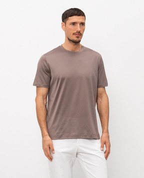 CAPOBIANCO Коричнева футболка з нашивкою логотипа 20M660MK00