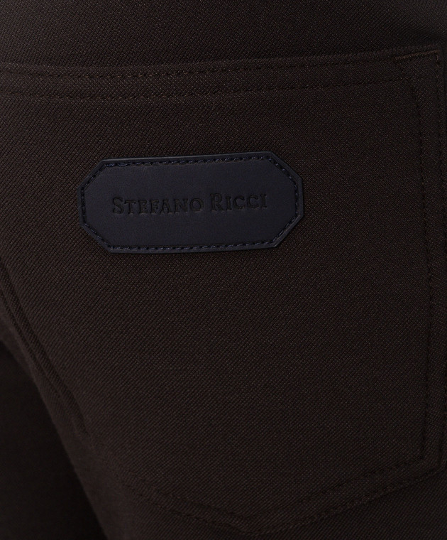 Stefano Ricci Коричневые брюки с нашивкой MFT63B0091TR172P изображение 5
