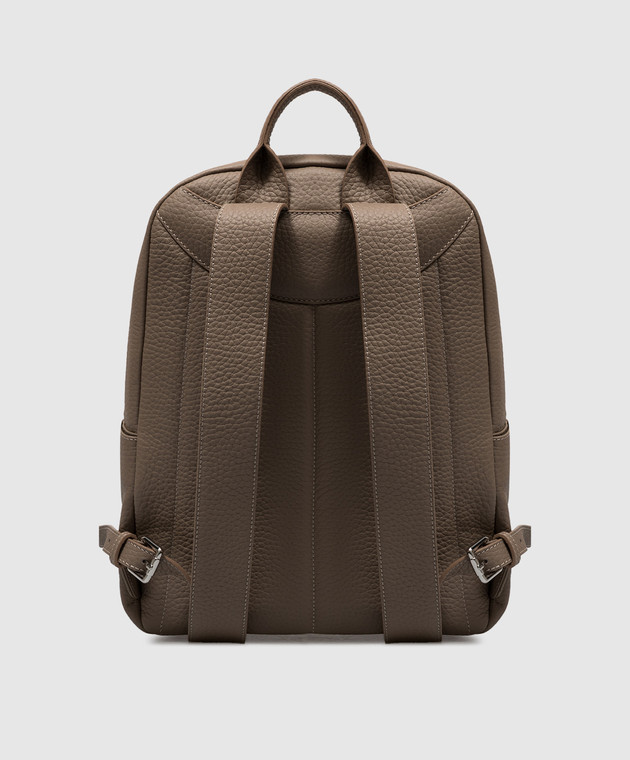 Enrico Mandelli Бежевий шкіряний рюкзак Johnny JOHNNY7213 зображення 3