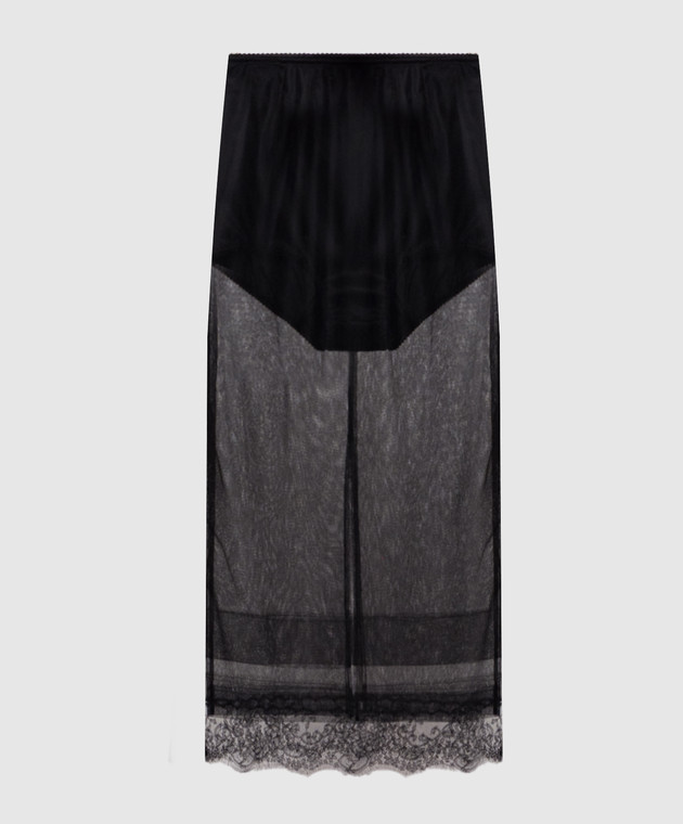 Dolce&Gabbana Черная юбка с кружевом F4DLQTGDEAH
