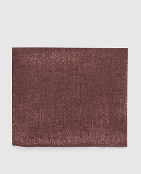 Brunello Cucinelli Бордовый палантин с кашемиром и шелком с люрексом MSCDAR097P