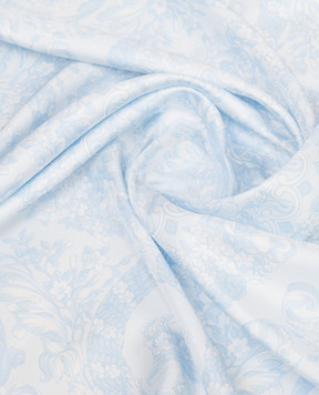 Versace Голубой платок из шелка в брендовый принт 10016001A10002