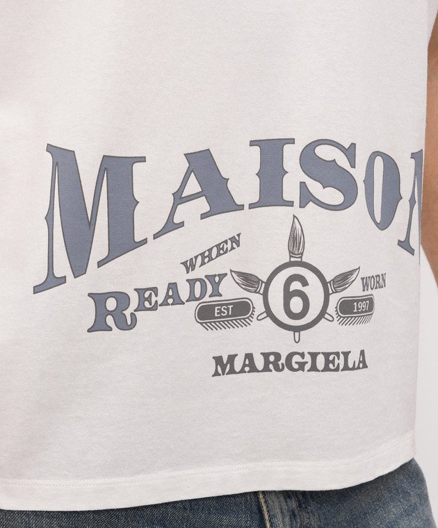Maison Margiela MM6 Біла футболка з принтом SH0GC0075M20050 зображення 5