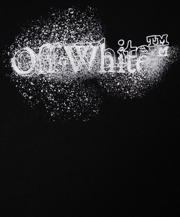 Off-White Детская чёрная футболка Spray Arrow 44BAA002F26J00E изображение 3