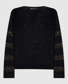 Twinset Черный свитер с альпакой 262TP3530