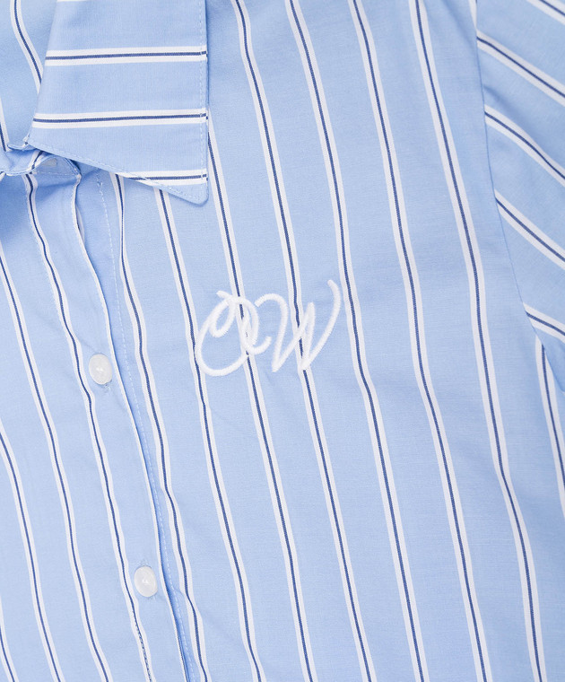 Off-White Дитяча блакитна сорочка в смужку 44GGA018S26F001 зображення 3