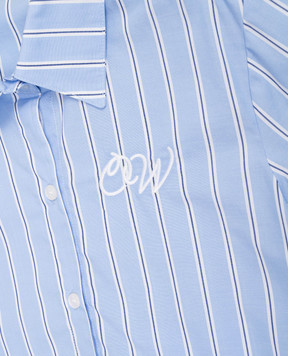 Off-White Дитяча блакитна сорочка в смужку 44GGA018S26F001