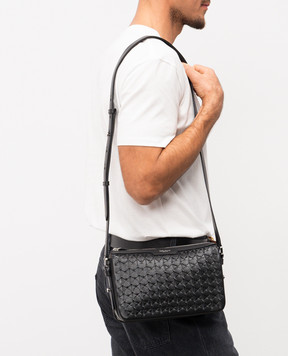 Serapian Чорна шкіряна сумка East West SRMOSMML736425A001