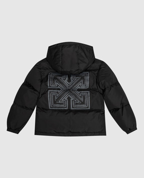 Off-White Детская черная куртка с принтом эмблемы 44BEJ002F26F0011216