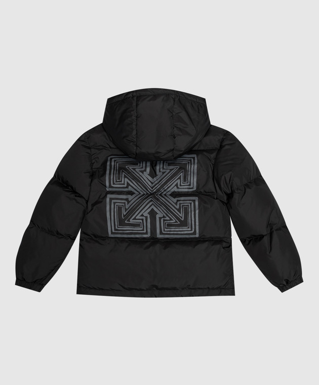 Off-White Детская черная куртка с принтом эмблемы 44BEJ002F26F0011216 изображение 2
