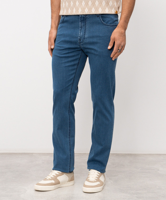 Stefano Ricci Синие джинсы с монограммой логотипа MFT61B2110TR141L изображение 3