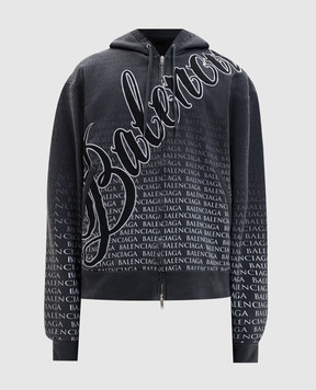 Balenciaga Серая спортивная куртка Big B в принт логотипа 850338TTVN8