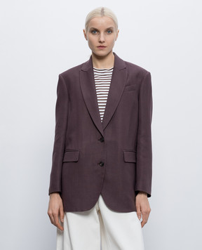 Brunello Cucinelli Бордовый жакет с льном MH1267291