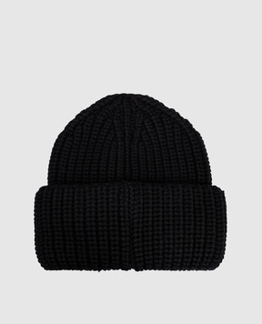 Moncler Grenoble Черная шапка из шерсти с эмблемой K20973B00002M1282