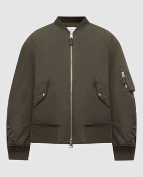 Givenchy Бомбер цвета хаки с принтом логотипа BM01FU164Z
