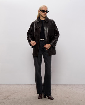 Maison Margiela MM6 Чорна футболка з фактурним принтом S62GD0223M20048