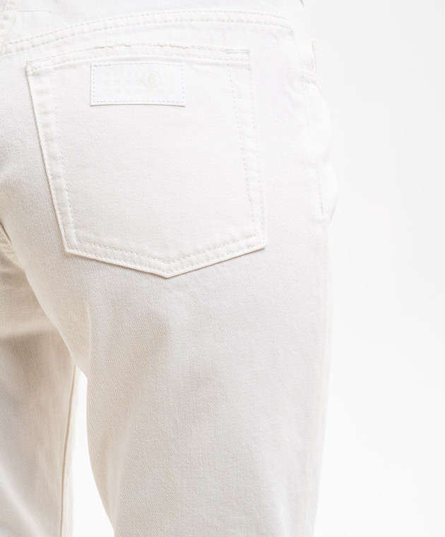 Maison Margiela MM6 Білі джинси з нашивкою логотипа S62LB0213M30071 зображення 5