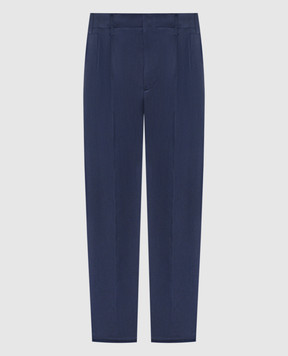 Brunello Cucinelli Синие брюки с льном MH255S2440