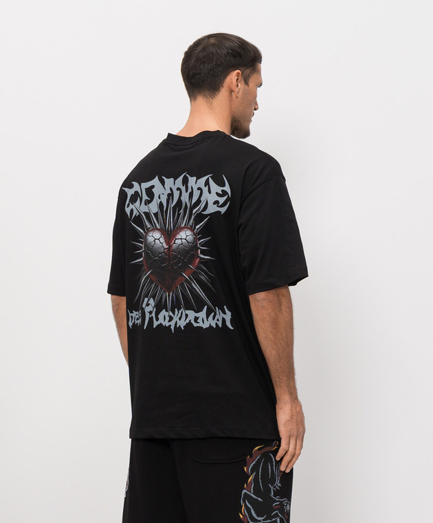 Comme des Fuckdown Черная футболка с брендовым принтом FMS6CFABM01952 изображение 4