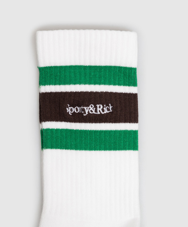 Sporty & Rich Белые носки с вышивкой логотипа AC00483300WH105 изображение 2