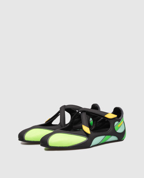 The Attico Зеленые балетки Floor 01 с логотипом 260WSH00871MIX024AA