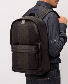 Bottega Veneta Коричневий шкіряний рюкзак Intrecciato 828527V4O9P